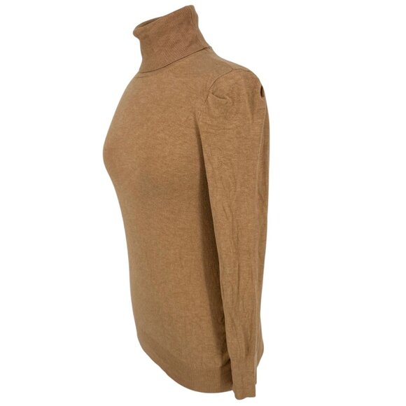 Escada Sport Camel Brown Turtleneck Gathered Detail Sweater Size Small - Picture 4 of 12